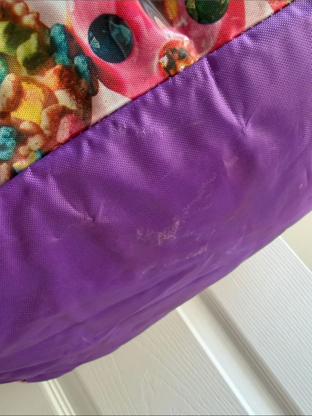 iScream Kids Donut Print Water Resistant Tote Bag with Purple Strap